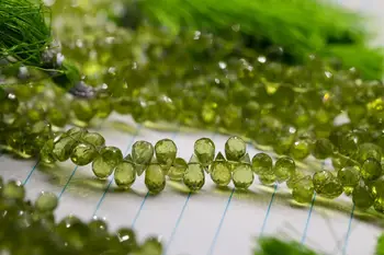 Voľné zelené korálky peridot drop tvárou 4*7mm 20 cm pre KUTILOV, šperky, takže FPPJ veľkoobchod korálky prírody klenot kameň