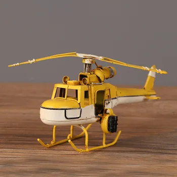 Vrtuľník Model Domáce Dekorácie Príslušenstvo Kreatívne Ručné Kované Železné Remesiel Darček K Narodeninám Domov Obývacia Izba Ploche Zariadené, Pri