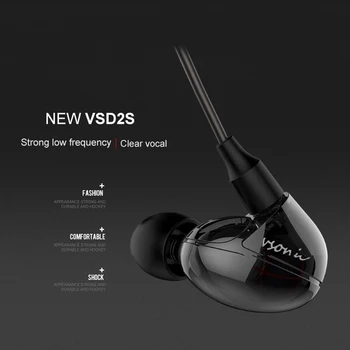 VSONIC NOVÉ VSD2S VSD2Si Mikrofón Profesionálne Hluku-izolácia HIFi Vnútorné-Ear Slúchadlá pre Iphone Android telefóny