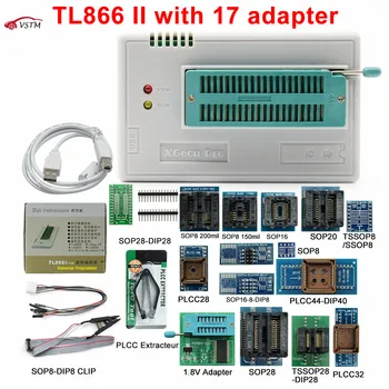VSTM TL866II Plus +17 Adaptéry+SOP8 IC Klip Univerzálny Programátor Vysokej rýchlosti TL866 Flash EPROM Programátor Programovací Nástroj