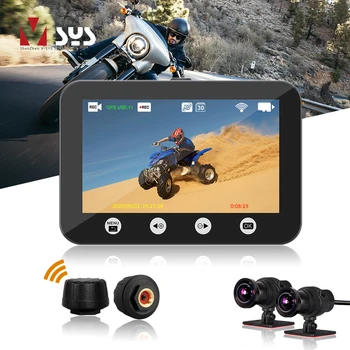 VSYS F4.5 Motocykel, DVR, Smart Rozchod (TPMS/Voltmeter/počítadlo kilometrov) Dual SONY IMX307 Nočné Videnie Nepremokavé WiFi Dash Fotoaparát
