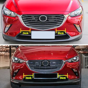 Vtear Pre Mazda CX-3 CX3 Príslušenstvo auto Prednej Mriežky, Gril Spodný Kryt výbava kryt Exteriéru ABS Chróm Matný 2018 2019 2020