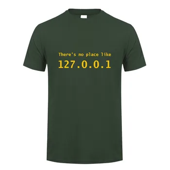Vtipné IP Adresu T Shirt Mužov Lete Krátky Rukáv Bavlna Nie je Miesto Ako 127.0.0.1 Počítačový Geek Komédia Tričko Topy SZ-852
