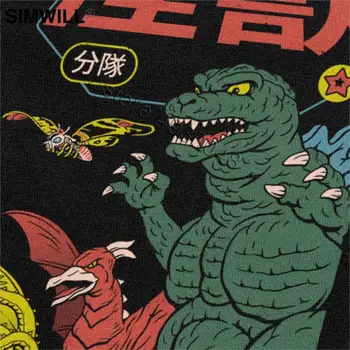 Vtipné Japonský Kaiju T Shirt pánske Bavlnené Humor Monštrá T-Tričko Krátky Rukáv, golier Posádky Krku Tričko v Lete Veľké Veľkosti Graphic Tee