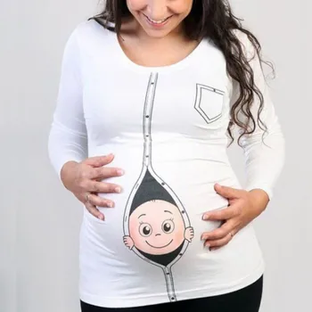 Vtipné Vytlačené Materskej T-shirt Oblečenie pre Tehotné Ženy Materskej Krátky Rukáv Cartoon T-shirt Tehotenstva Lete ropa embarazada