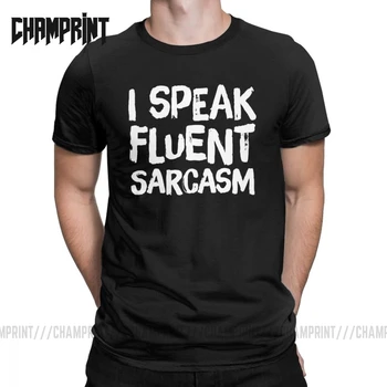 Vtipný hovorím Plynule Sarkazmus T-Shirt pre Mužov Bavlna Zábavné Tričká Sarkastický, Sarkazmus Milenca Tee Humor Oblečenie Plus Veľkosť