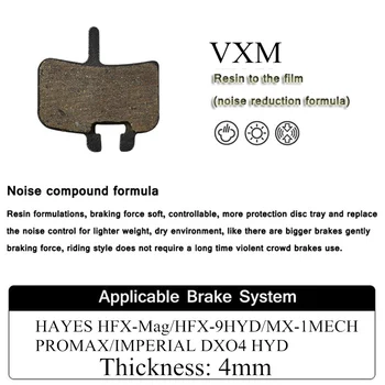 VXM 2Pair Požičovňa Disk Brzdové Doštičky pre MTB Hayes HFX-MAG/HFX-9 HYD./MX-1MECH(PROMAX)IMPERIALDX04 HYD VYHOVOVALI HAYES DEVÄŤ HFX 9 PROMAX