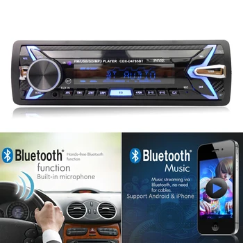 Vymeniteľné autorádio 1 Din Autoradio Bluetooth, USB, SD, A2DP, MP3 Stereo Audio Systémy Vedúci Jednotky 7 Farieb Osvetlenia PHYEE 4785BT