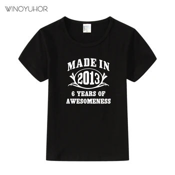 Vyrobené V roku 2013 T Shirt Deti Letné Krátke Sleeve T-shirt 7 Rokov Darček k Narodeninám Tee Chlapcov, Dievčatá, Deti Topy Dieťa Oblečenie