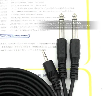 Vysoko Kvalitné 10 stôp Dual 6.3 6.35 6,5 mm do 3,5 mm Jack Konektor Kábla Samec Konektor Audio Viesť Mixér Zosilňovač Drôt, Kábel