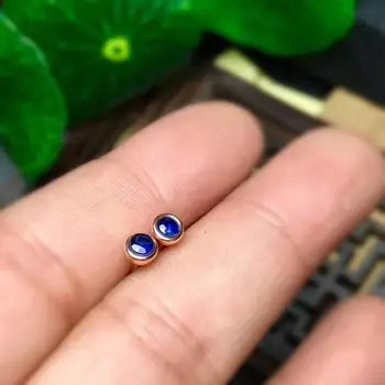 Vysoko kvalitné prírodné sapphire náušnice s925 mincový striebro šperky ženy Prírodné modré drahokamy
