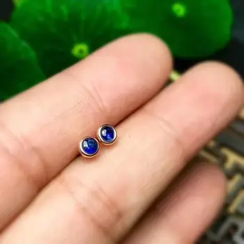 Vysoko kvalitné prírodné sapphire náušnice s925 mincový striebro šperky ženy Prírodné modré drahokamy