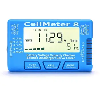 Vysoko Kvalitné RC CellMeter-8 1-8S Digital Kapacita Batérie Napätie Checker Meter LiPo Li-lon NiMH Batérie Tester CellMeter 8