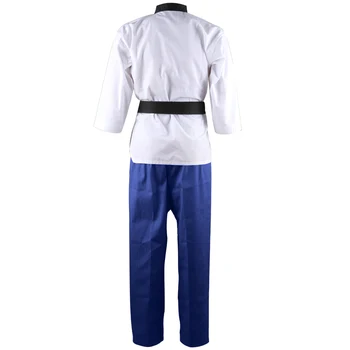Vysoko kvalitné čierna taekwondo jednotné školenia taekwondo vyhovuje výšivky uniformy veľkosť 160-190 cm