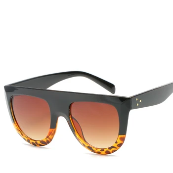 Vysoko kvalitné ženy móda 2018 trendy slnečné okuliare leopard Transparentné dámy veľký módne slnko glases oculos de sol feminino uv400