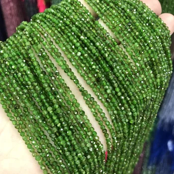 Vysoko Kvalitný Prírodný Kameň Korálkové Zelená Chrome Diopside Tvárou Okrúhle Korálky pre DIY Kúzlo Náramok Náhrdelník Šperky Čo 38cm