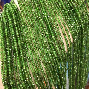 Vysoko Kvalitný Prírodný Kameň Korálkové Zelená Chrome Diopside Tvárou Okrúhle Korálky pre DIY Kúzlo Náramok Náhrdelník Šperky Čo 38cm