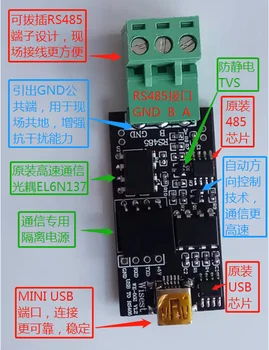 Vysokorýchlostné Izolované USB na RS485 Sériové Linky pre Priemyselné použitie 485 Prevodník s TELEVÍZORY Ochrany RS485 na USB