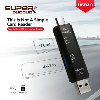 Vysokorýchlostné USB 3.0 TF Čítačka Pamäťových Kariet 3 v 1 Typ-C OTG Čítačka Kariet Micro USB Adaptér Konektor najnižšia cena