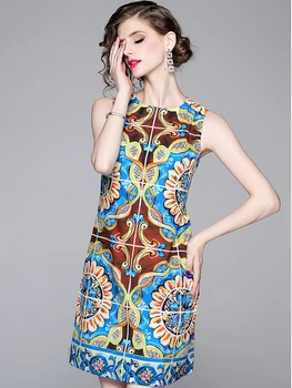 Vysoká kvalita 2020 nový módny návrhár letné šaty Nádherný Vzor Tlače Elegantné dámske krátke Šaty