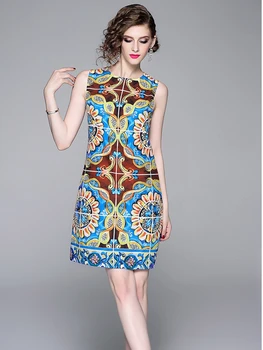Vysoká kvalita 2020 nový módny návrhár letné šaty Nádherný Vzor Tlače Elegantné dámske krátke Šaty