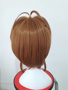 Vysoká Kvalita Sakura Kinomoto Parochňu Anime Karty Väzniteľov Sakura Cosplay Parochňu Žiaruvzdorné Sythentic Vlasy, Parochne + Červené Korálky Hairbands