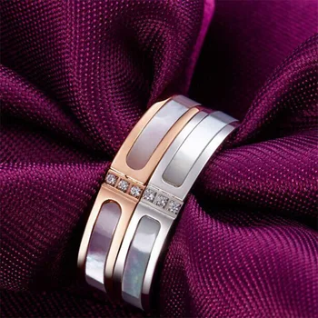 Vysoká Kvalita Trendy ružové Zlato farba Titanum Ocele Shell Prst Prsteň Nízka cena Wholesales ,Pekné šperky darček , TR054