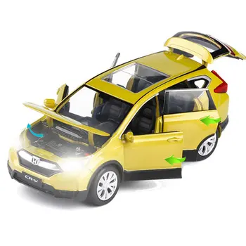 Vysoká simulácia 1:32 rozsahu vytiahnuť späť Honda CRV zliatiny auta,6 otvorených dverí hudba flash model auta, hračky,kovové diecast, doprava zdarma