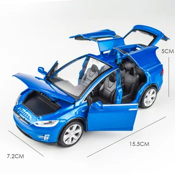 Vysoká Simulácia 1:32 Tesla MODEL X 90 Zliatiny Modelu Auta Diecasts Hračky autíčka Chlapec Hračky Vytiahnuť Späť Blikajúce Zvuk Dieťa Dary
