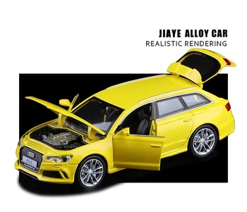 Vysoká Simulácia Nádherné Diecasts & Hračky: Dvojité Kone Auto Styling Vozeň Šport RS6 1:32 Zliatiny Model Auta, Zvuky a Svetlo