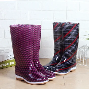 Vysoká trubice dážď topánky žena štyri ročné obdobia vysokej barel plus velvet anti-slip kuchynské pracovné topánky nosiť-odolný proti dažďu topánky žena