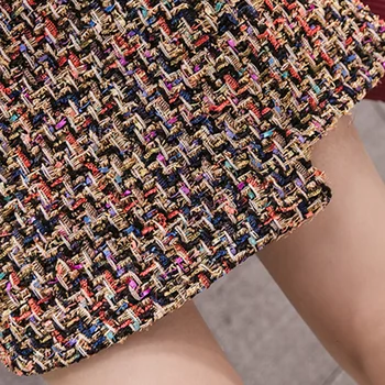 Vysoký Pás Stožiare, Koberčeky Vlnené Mini Sukne Zimné 2019 Bežné Vintage Saia Dámy Vlny A-Line Sukne Ženy
