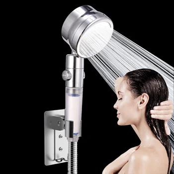 Vysoký Tlak Ručné Sprchy Hlavu s ON/Off Pozastaviť Prepínač 3-Nastavenia Úspory Vody Showerhead Chrome Kúpeľňa so Sprchou Accessorie
