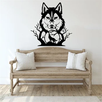 Vytie Vlka V Lese Siluetu Wall Art Zvierat Nálepky Domov Obývacia Izba Dekorácie Vymeniteľné