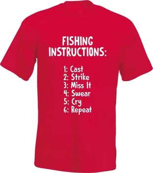 Vytlačené T-Shirts Muži Móda 2019 Zábavné Fisher Pokyny - Rybár T-Shirt Darček Rybárčenie bežné Tee košele
