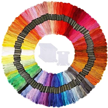 Vyšívacie Nite 100 Korky Vyšívacie Nite Rainbow Farebné Náramky Priateľstva Niť s 12 Kusov Niť Dutinky
