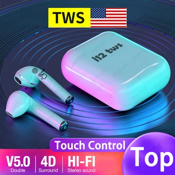Vzduch i12 TWS Bezdrôtové Bluetooth Stereo Slúchadlá Slúchadlá Do Uší Slúchadlá Športové Headset S Pre Apple iPhone Android Smartphone