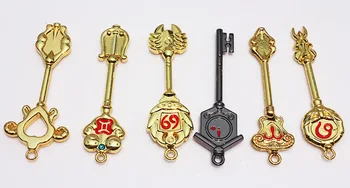 Víla Chvost 18pcs/set Keychain Lucy prívesok Rozsahu Voľných Ružová Tetovanie Heartfilia znamenia zverokruhu gold Key