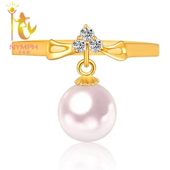 VÍLA značka Japonských akoya perly KRÚŽOK,Vynikajúci lesk reálne 18k žlté zlato pearl krúžok pre ženy J110