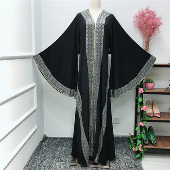 Výbuch Štýl Elegantné Moslimských Abaya Farba Diamond Atmosférických Otvoriť Župan Malajzia Marocký Kaftan Pre Ženy, Dlhý Rukáv Oblečenie