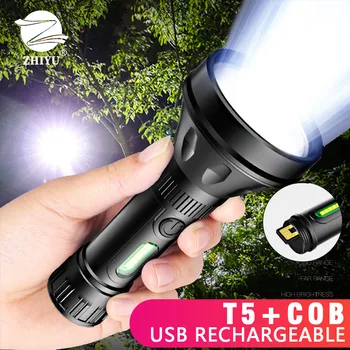 Výkonný USB Nabíjateľná Baterka Prenosné vstavanú Batériu Flash light, LED Baterky Rybárske Lampy, Nočné Svetlo Camping LED Baterka