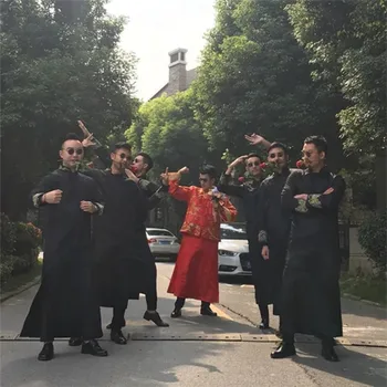 Výšivky Muži Dávnych Šaty, Šaty Orientálna Najlepší Muž Svadobné Cheongsam Vintage Fáze Show Kostýmy Manželstva Hanfu Qipao