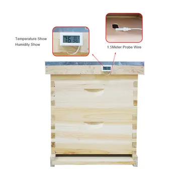 Včelárstvo Úli Mini Pohodlné Digitálny LCD Vlhkomer Teplomer so Senzorom Monitorovanie Displej Vlhkosť Detektor
