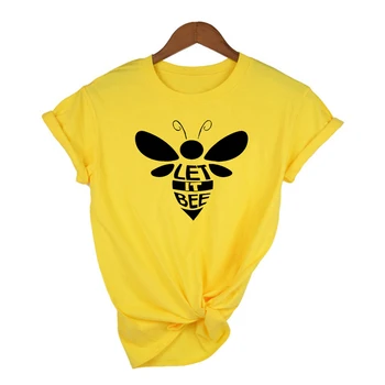 Včiel medonosných Ženy T-shirt Nech je to Včela Grafické Krátky Rukáv Košele Žena Camisas Ropa Mujer Estetika Vintage Top kórejský Harajuku