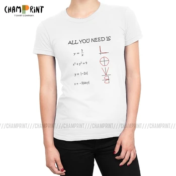 Všetko, čo Potrebujete, Je Láska Matematika T-shirt Ženy Humor Bavlna Tričko Móde, Krátky Rukáv Topy Tees Ženské Šaty Plus Veľkosť
