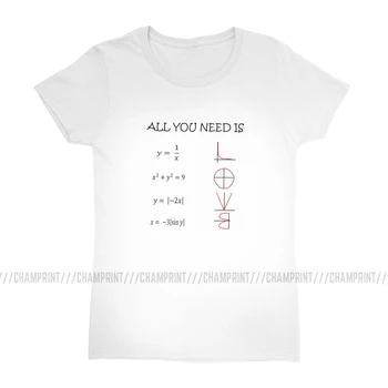 Všetko, čo Potrebujete, Je Láska Matematika T-shirt Ženy Humor Bavlna Tričko Móde, Krátky Rukáv Topy Tees Ženské Šaty Plus Veľkosť