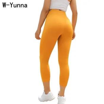 W-Yunna Farbou Vysoký Pás Slim Push Up Cvičenie Nohavice Fitness Bežné Nohavice Nylon Spandex Vysoko Elastický Legíny Ázijské Veľkosť