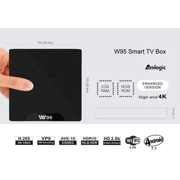W95 Android Smart TV Box Amlogic S905W Quad Core TV Box Mini PC 2GB16GB WiFi TV Box HD Media Player