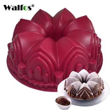 WALFOS 1PC Veľké Koruny Hrad Silikónové Tortu Formy 3D Narodeninovú Tortu Pan Zdobenie Nástroje Veľké Chlieb Fondant DIY Pečenie Pečiva Nástroj