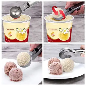 WALFOS Cookie Lopatka - Nerezová Oceľ Ice Cream Lopatka s Ľahko Spúšťajú Dipper na Ovocie Cookie Cesto a Vodný Melón Lyžica
